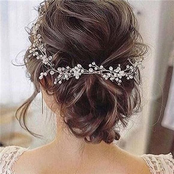Sparkling Rhinestone Wedding Hair Vine | Silver Bridal Hair Piece - Picture 3 of 6